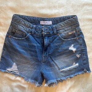 KanCan Women's Ripped Blue Jean Shorts